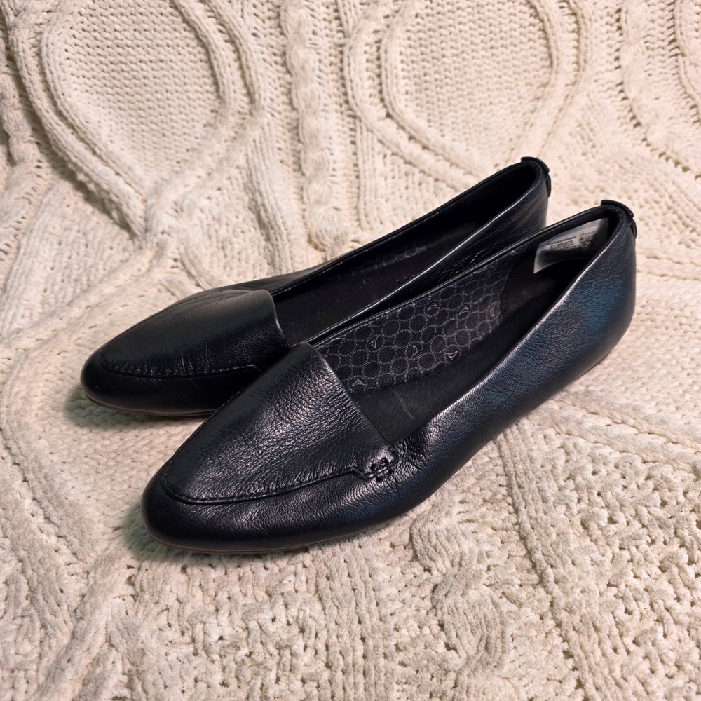 Sperry Seaport Ballet Flats Black‎ Leather Pointed Toe Womens 7 Excellent